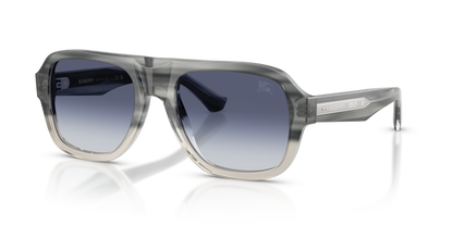 Burberry BE4478 Sunglasses in 420814 Striato Grey Gradient / Grigio Sfumato Blu lens