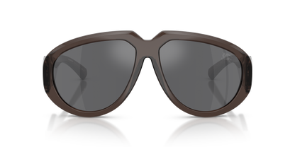 Burberry BE4479U Sunglasses in 41126G Grey / Grey Mirror Silver lens, front view