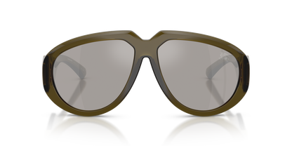 Burberry BE4479U Sunglasses in 41946G Green / Light Grey Mirror Silver lens, front view