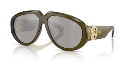 Burberry BE4479U Sunglasses in 41946G Green / Light Grey Mirror Silver lens