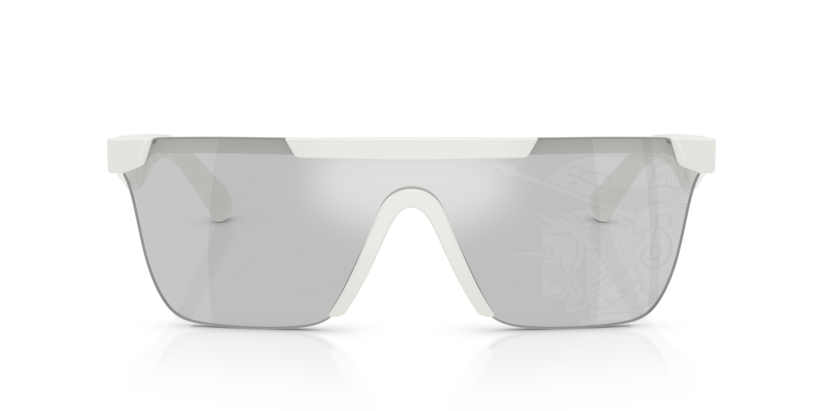 Burberry BE4480D Sunglasses in 417269 White / Light Grey Tampo Silver lens, front view