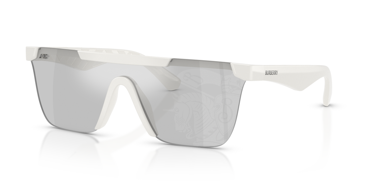 Burberry BE4480D Sunglasses in 417269 White / Light Grey Tampo Silver lens