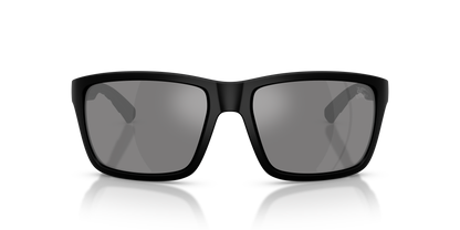 Burberry BE4483 Sunglasses in 34646G Matte Black / Grigio Specchio Argento lens, front view