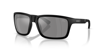 Burberry BE4483 Sunglasses in 34646G Matte Black / Grigio Specchio Argento lens