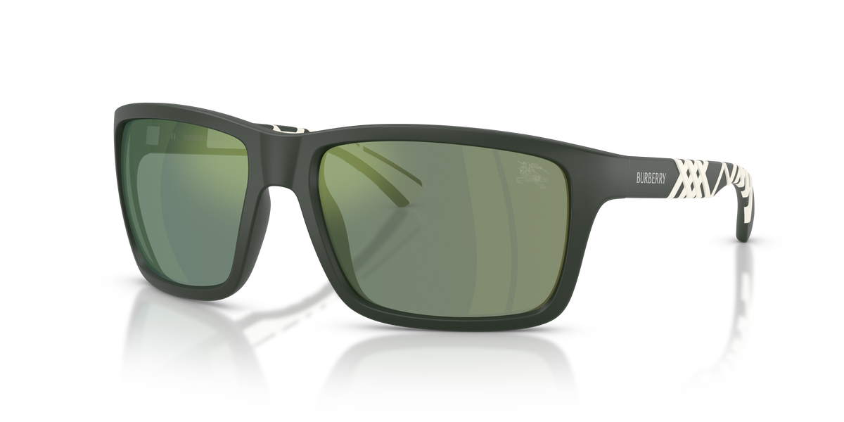 Burberry BE4483 Sunglasses in 42326R Matte Green / Verde Specchio Petrol lens