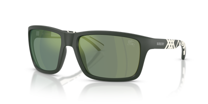 Burberry BE4483 Sunglasses in 42326R Matte Green / Verde Specchio Petrol lens