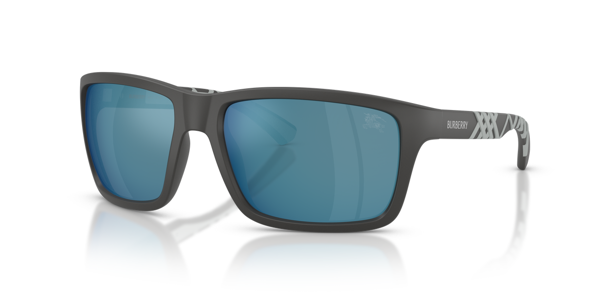 Burberry BE4483 Sunglasses in 423355 Matte Grey / Blu Specchio lens