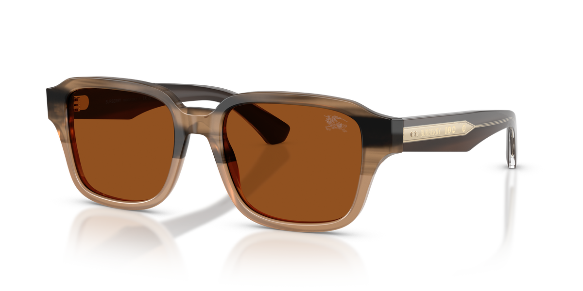 Burberry BE4484 Sunglasses in 420773 Striped Beige / Dark Brown lens