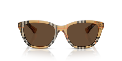 Burberry BE4486 Sunglasses in 416373 Check Sand / Dark Brown lens, front view