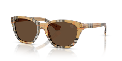 Burberry BE4486 Sunglasses in 416373 Check Sand / Dark Brown lens