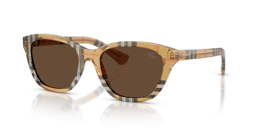 Burberry BE4486 Sunglasses in 416373 Check Sand / Dark Brown lens