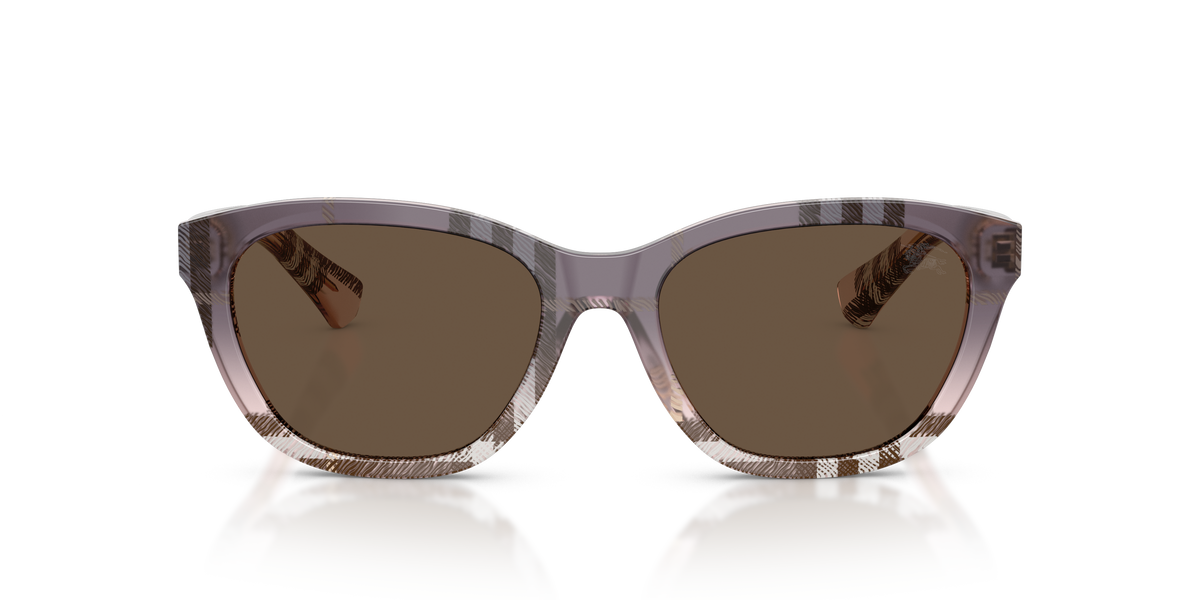 Burberry BE4486 Sunglasses in 422073 Check Gradient Rose / Solid Brown lens, front view