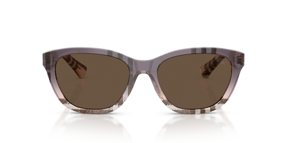 Burberry BE4486 Sunglasses in 422073 Check Gradient Rose / Solid Brown lens, front view