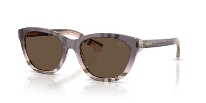 Burberry BE4486 Sunglasses in 422073 Check Gradient Rose / Solid Brown lens