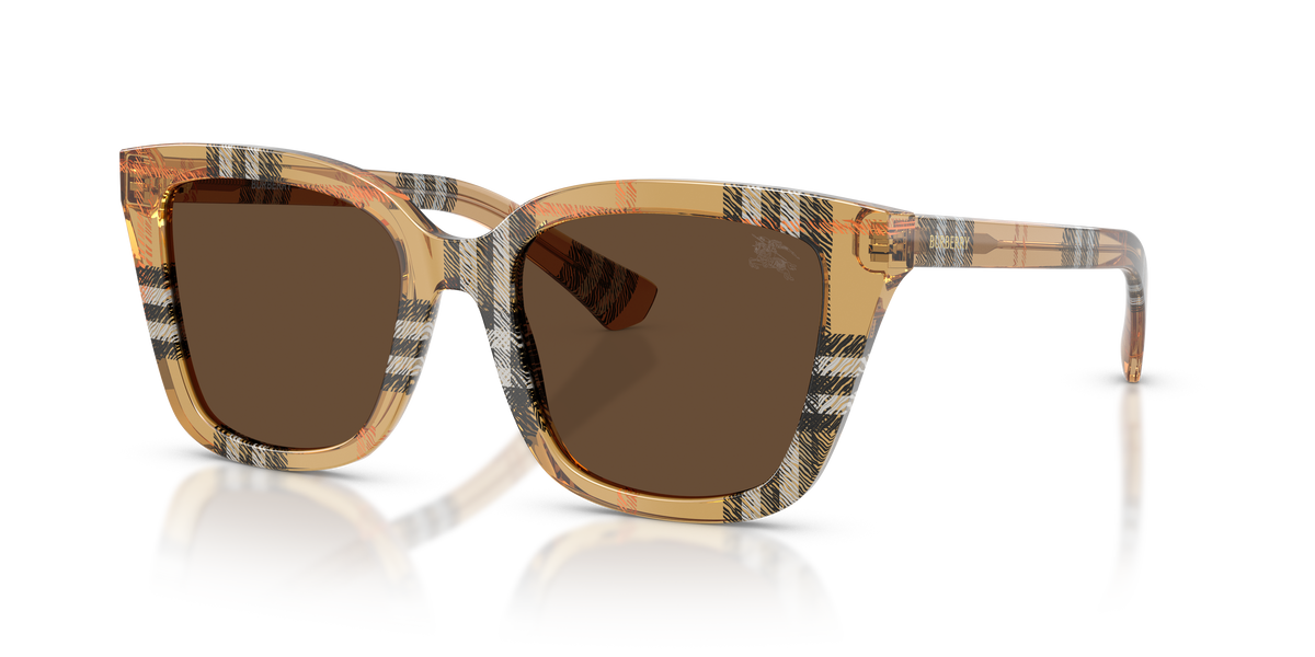 Burberry BE4487 Sunglasses in 416373 Check Sand / Dark Brown lens