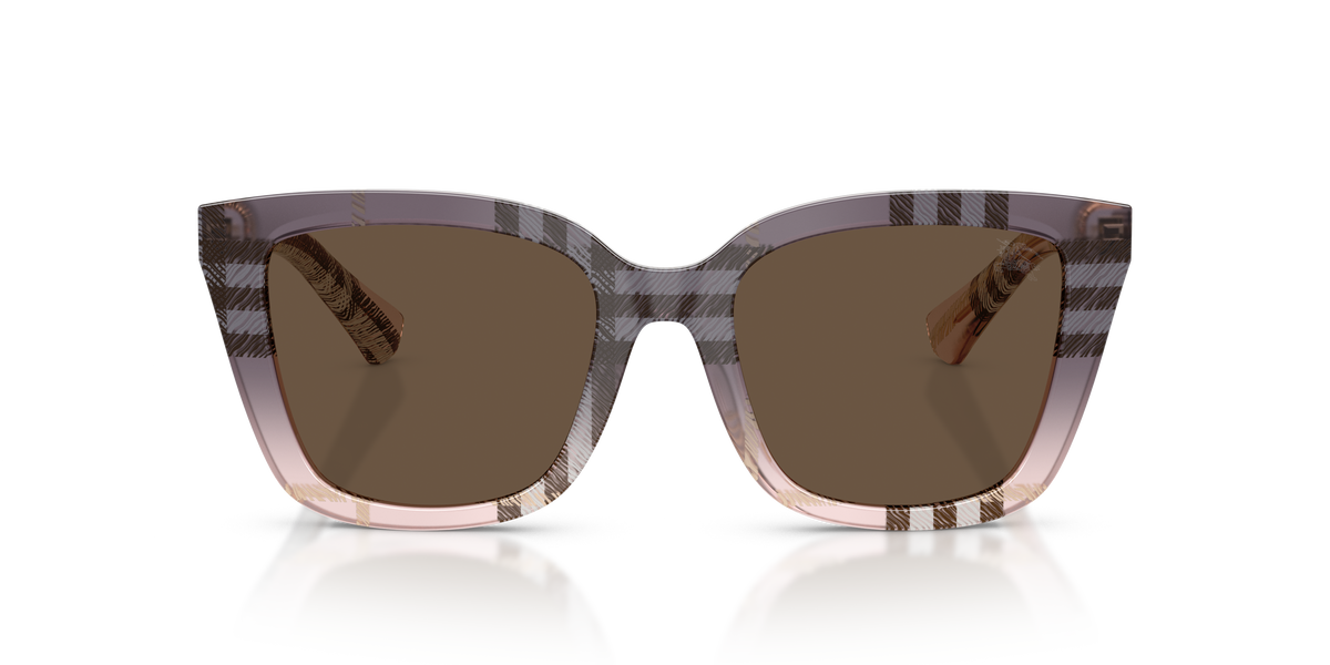 Burberry BE4487 Sunglasses in 422073 Check Gradient Rose / Solid Brown lens, front view