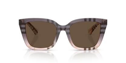 Burberry BE4487 Sunglasses in 422073 Check Gradient Rose / Solid Brown lens, front view