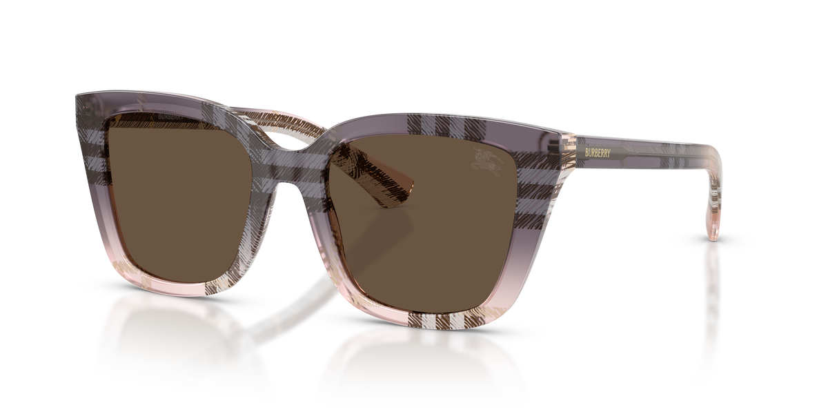 Burberry BE4487 Sunglasses in 422073 Check Gradient Rose / Solid Brown lens