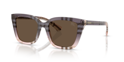 Burberry BE4487 Sunglasses in 422073 Check Gradient Rose / Solid Brown lens
