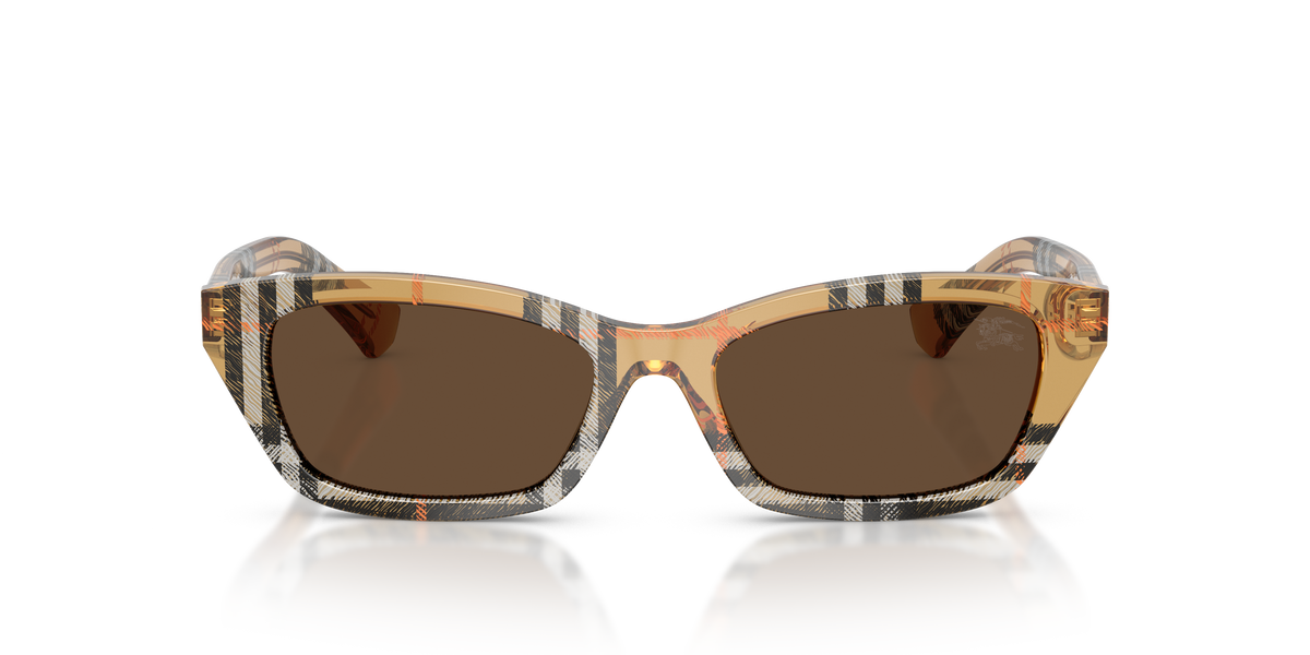 Burberry BE4488 Sunglasses in 416373 Check Sand / Dark Brown lens, front view