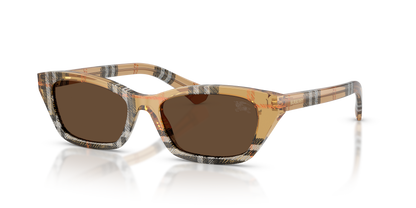 Burberry BE4488 Sunglasses in 416373 Check Sand / Dark Brown lens
