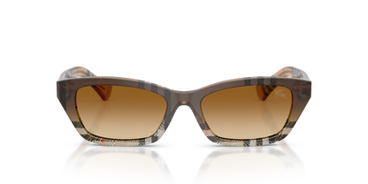 Burberry BE4488 Sunglasses in 420213 Check Gradient Sand / Brown Gradient lens, front view
