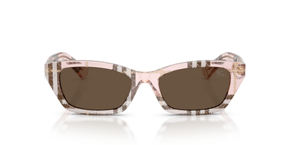 Burberry BE4488 Sunglasses in 422173 Check Pink / Brown lens, front view