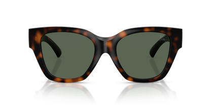 Burberry BE4489U Sunglasses in 300271 Dark Havana / Dark Green lens, front view