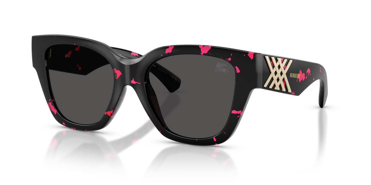 Burberry BE4489U Sunglasses in 412687 Fucsia Havana / Dark Grey lens