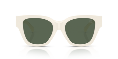 Burberry BE4489U Sunglasses in 421871 White / Dark Green lens, front view
