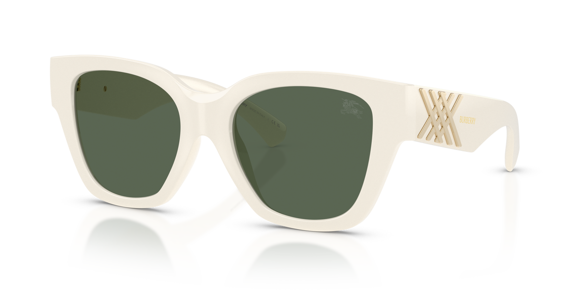 Burberry BE4489U Sunglasses in 421871 White / Dark Green lens