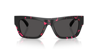 Burberry BE4490U Sunglasses in 412687 Fucsia Havana / Dark Grey lens, front view