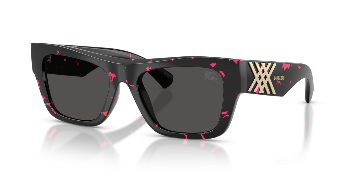 Burberry BE4490U Sunglasses in 412687 Fucsia Havana / Dark Grey lens