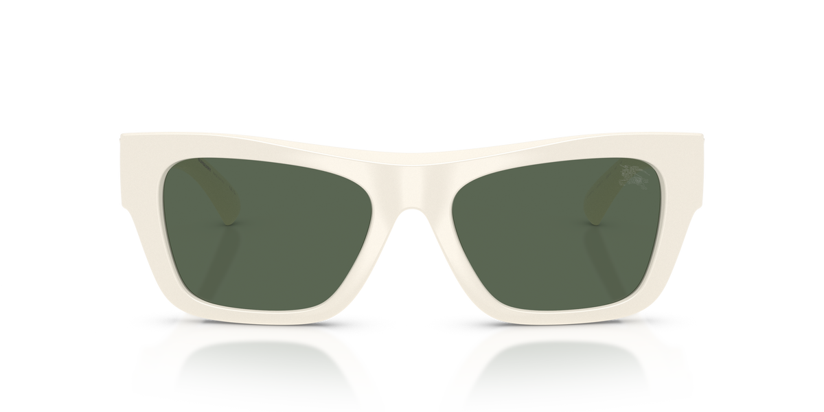 Burberry BE4490U Sunglasses in 421871 White / Dark Green lens, front view