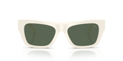 Burberry BE4490U Sunglasses in 421871 White / Dark Green lens, front view