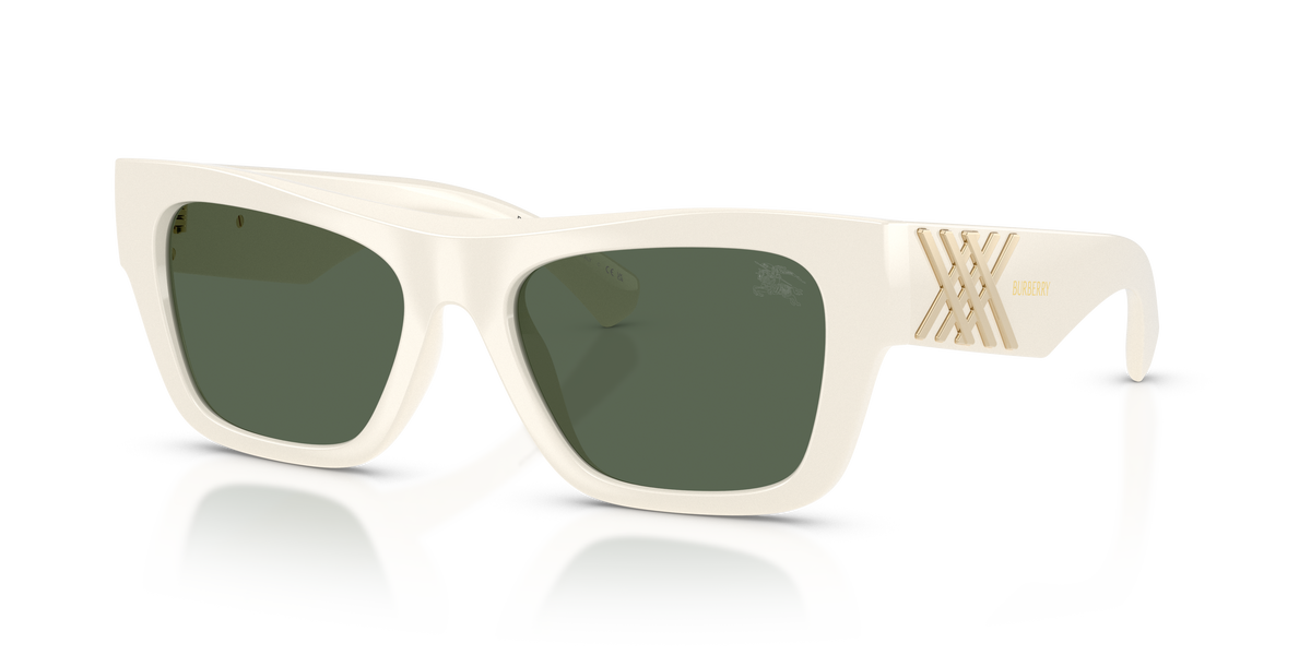 Burberry BE4490U Sunglasses in 421871 White / Dark Green lens