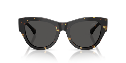 Burberry BE4491 Sunglasses in 410687 Yellow Havana / Dark Grey lens, front view