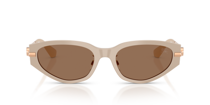 Burberry BE4493D Sunglasses in 424473 Beige / Dark Brown lens, front view