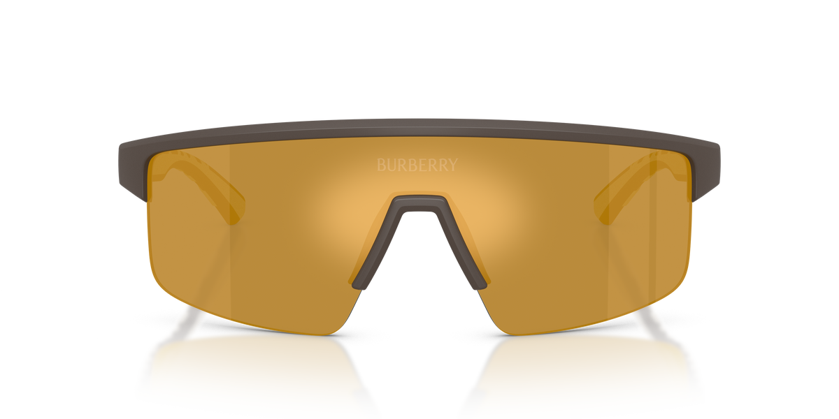 Burberry BE4498 Sunglasses in 42345A Matte Brown / Brown Mirror Gold lens, front view
