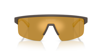 Burberry BE4498 Sunglasses in 42345A Matte Brown / Brown Mirror Gold lens, front view