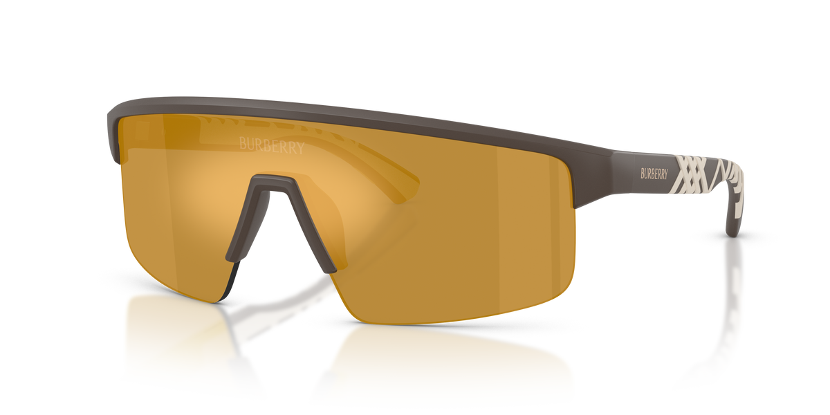 Burberry BE4498 Sunglasses in 42345A Matte Brown / Brown Mirror Gold lens