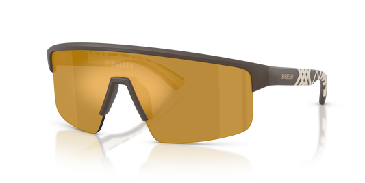 Burberry BE4498 Sunglasses in 42345A Matte Brown / Brown Mirror Gold lens