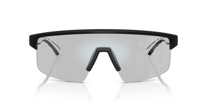 Burberry BE4498 Sunglasses in 426569 Matte Black / Grigio Tampo Argento lens, front view