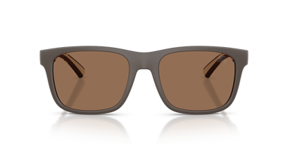 Burberry BE4499U Sunglasses in 423473 Matte Brown / Dark Brown lens, front view