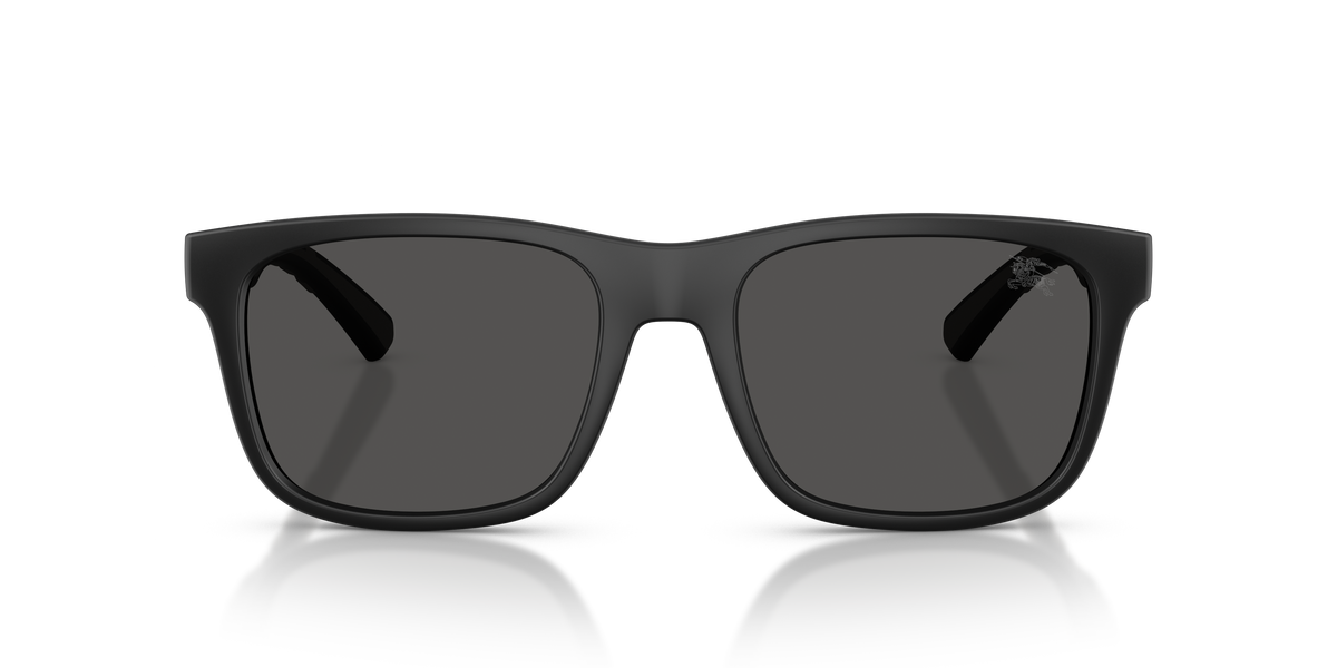 Burberry BE4499U Sunglasses in 426087 Matte Black / Dark Grey lens, front view