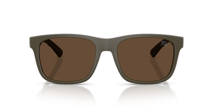 Burberry BE4499U Sunglasses in 426373 Matte Green / Dark Brown lens, front view