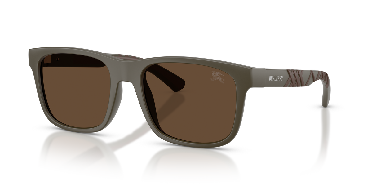 Burberry BE4499U Sunglasses in 426373 Matte Green / Dark Brown lens