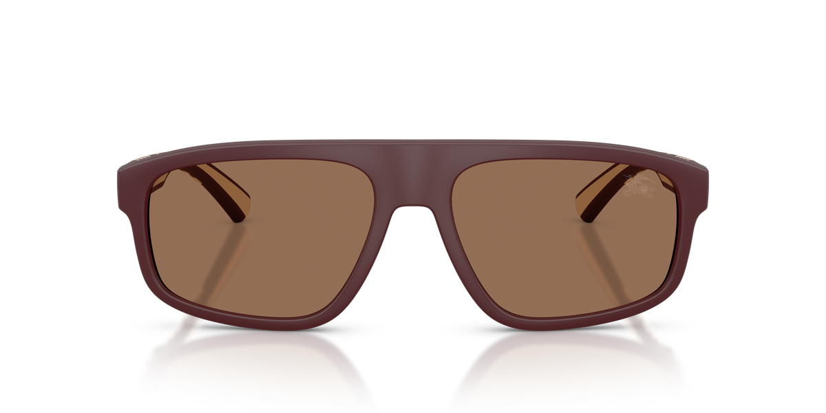 Burberry BE4501U Sunglasses in 426273 Matte Bordeaux / Dark Brown lens, front view