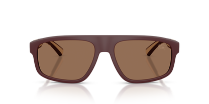 Burberry BE4501U Sunglasses in 426273 Matte Bordeaux / Dark Brown lens, front view