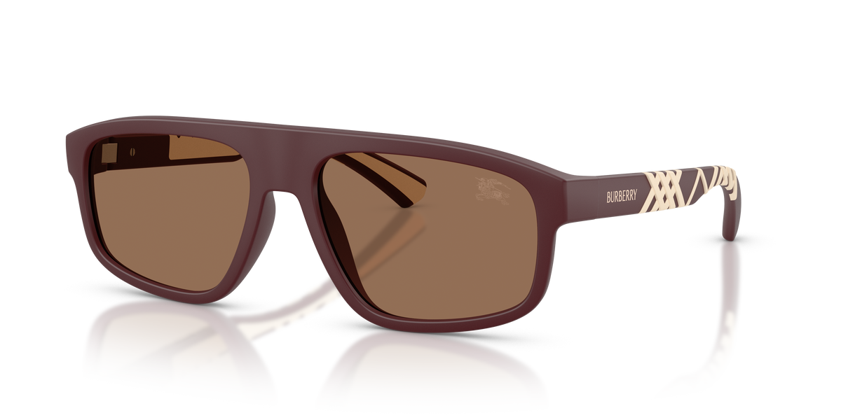 Burberry BE4501U Sunglasses in 426273 Matte Bordeaux / Dark Brown lens